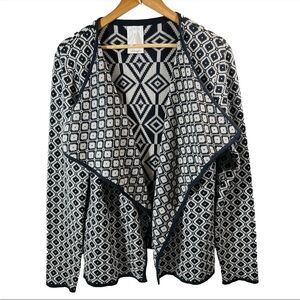 Womens SZ Lg Wool Organic Cotton Blend Open  Front